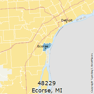 Ecorse,Michigan County Map
