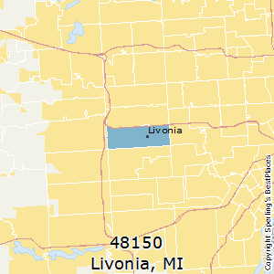 Livonia,Michigan County Map