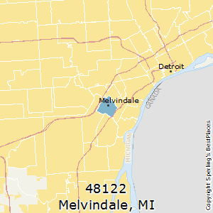Melvindale,Michigan County Map