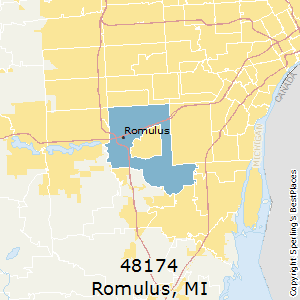 Romulus,Michigan County Map
