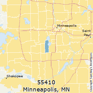 Minneapolis,Minnesota(55410) Zip Code Map