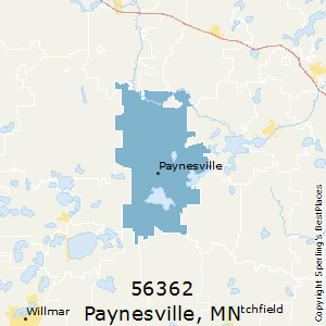 Paynesville,Minnesota County Map