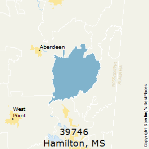 Hamilton,Mississippi(39746) Zip Code Map