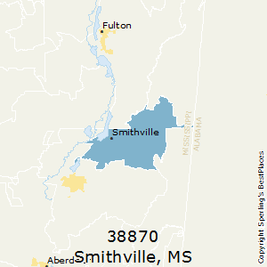 Smithville,Mississippi(38870) Zip Code Map