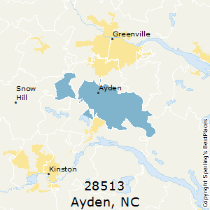 Ayden,North Carolina County Map