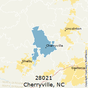 Cherryville,North Carolina County Map