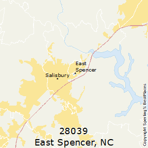 East_Spencer,North Carolina County Map