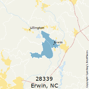 Erwin,North Carolina County Map
