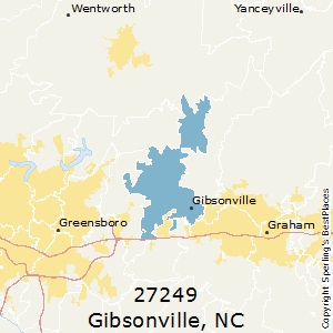Gibsonville,North Carolina County Map
