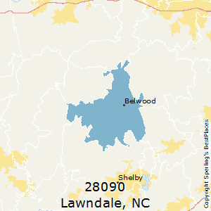 Lawndale,North Carolina County Map