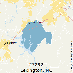 Lexington,North Carolina(27292) Zip Code Map
