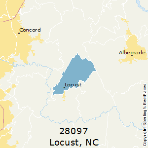 Locust,North Carolina(28097) Zip Code Map