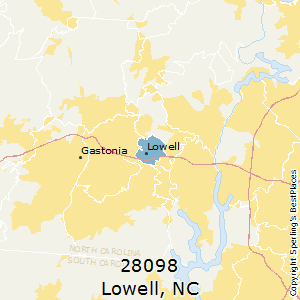 Lowell,North Carolina County Map