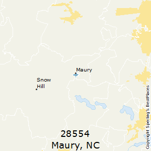 Maury,North Carolina County Map