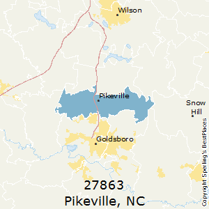 Pikeville,North Carolina(27863) Zip Code Map