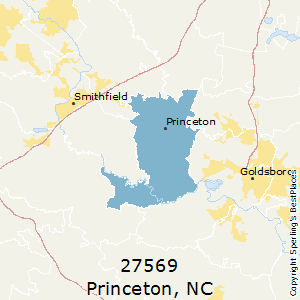 Princeton,North Carolina County Map