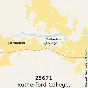 Rutherford_College,North Carolina County Map