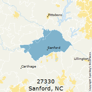 Sanford,North Carolina(27330) Zip Code Map