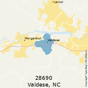 Valdese,North Carolina County Map