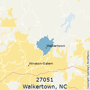 Walkertown,North Carolina County Map