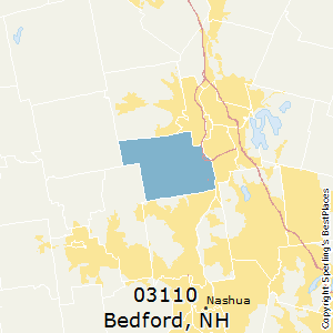 Bedford,New Hampshire County Map