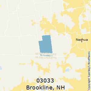 Brookline,New Hampshire(03033) Zip Code Map