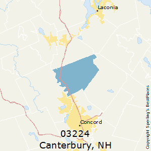 Canterbury,New Hampshire County Map