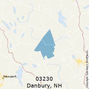 Danbury,New Hampshire County Map