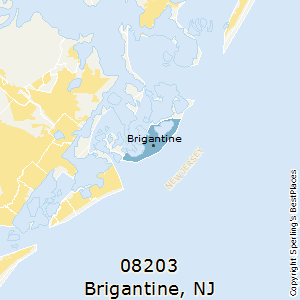 Brigantine,New Jersey County Map
