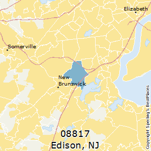 Edison,New Jersey County Map