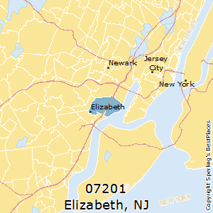 Elizabeth,New Jersey County Map