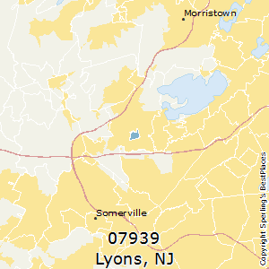 Lyons,New Jersey County Map