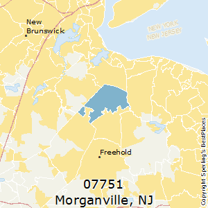 Morganville,New Jersey County Map