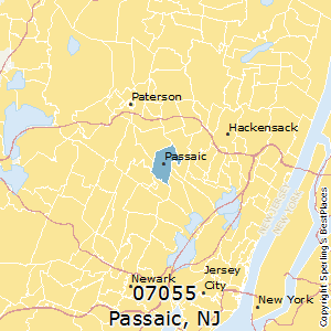 Passaic,New Jersey(07055) Zip Code Map
