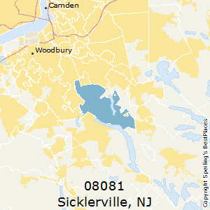 Sicklerville,New Jersey County Map