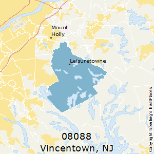 Vincentown,New Jersey County Map