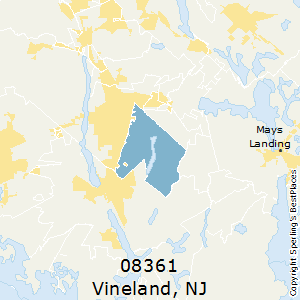Vineland,New Jersey(08361) Zip Code Map