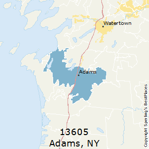 Adams,New York County Map