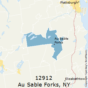 Au_Sable_Forks,New York County Map