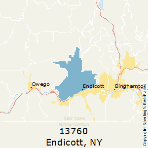 Endicott,New York County Map