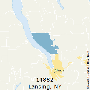 Lansing,New York County Map