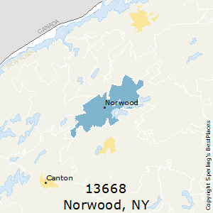 Norwood,New York County Map