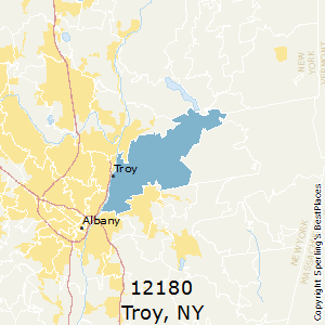 Troy,New York(12180) Zip Code Map