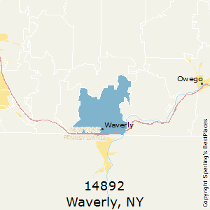 Waverly,New York County Map