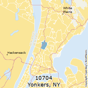 Yonkers,New York County Map