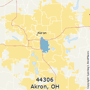 Akron,Ohio County Map