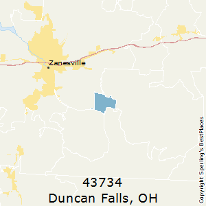 Duncan_Falls,Ohio County Map