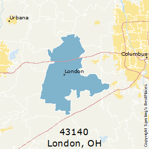 London,Ohio County Map