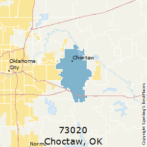 Choctaw,Oklahoma County Map