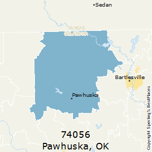 Pawhuska,Oklahoma County Map